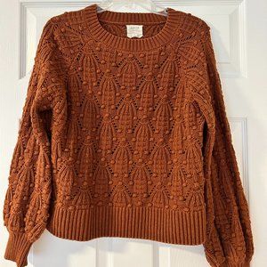 Harper Heritage Size Small Orange Pumpkin Bell Sleeve Sweater